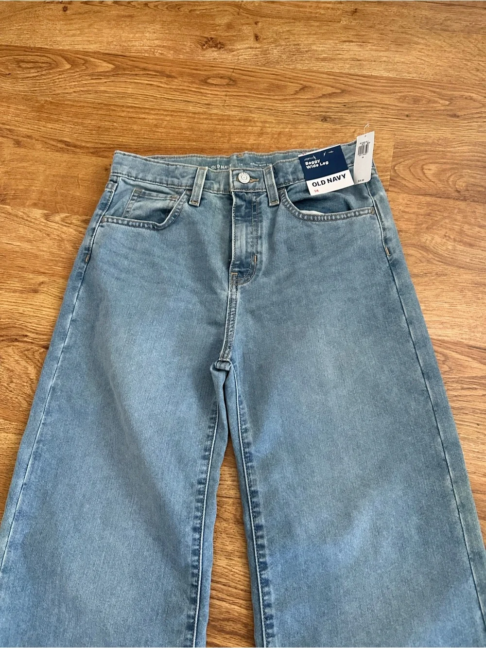 NWT Old Navy Kids High Waist Baggy Wide Leg Jeans 14 Years